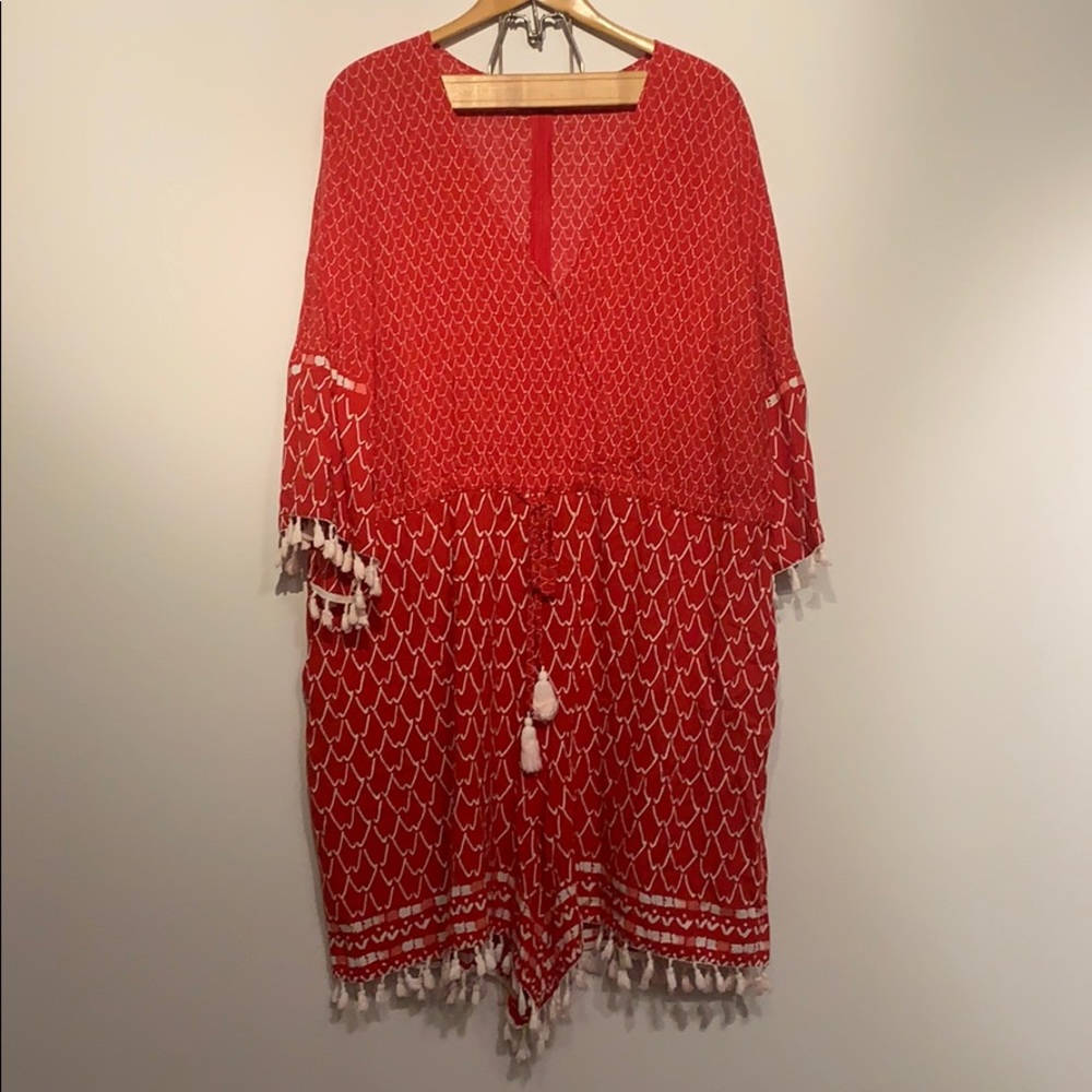 Eloquii size 24 red and white romper